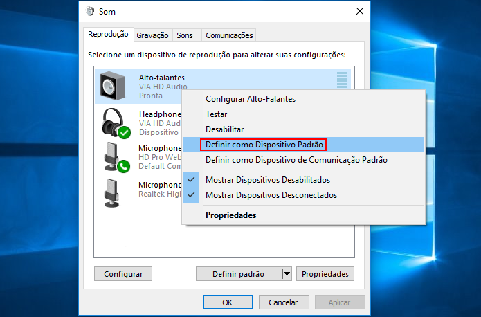 via hd audio windows 10 headphones