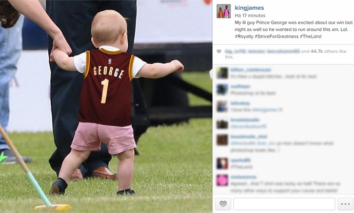 Le Bron James posta foto de príncipe George, filho de Kate e William (Foto: Reprodução/ Instagram)