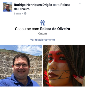Rodrigo Henriques atualiza status com Raissa de Oliveira (Foto: Reprodução / Facebook)