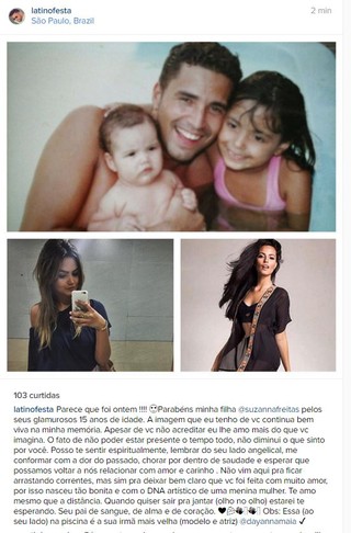 Latino posta mensagem para filha (Foto: Instagram / Reprodução)