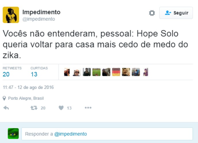 Hope Solo - zoeira 1 (Foto: Reprodução/Twitter)
