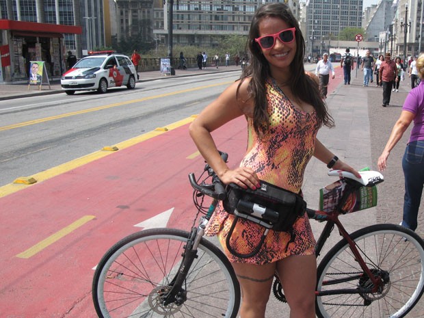 Catarina Nobrega, ex-bike courrier (Foto: Caio Prestes/G1)