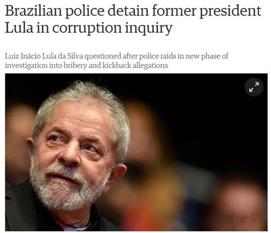 O jornal britânico The Guardian afirmou que a investigação sobre Lula marca uma nova fase dramática da Lava Jato (Foto: Reprodução) O jornal britânico The Guardian afirmou que a investigação sobre Lula marca uma nova fase dramática da Lava Jato (Foto: Reprodução)