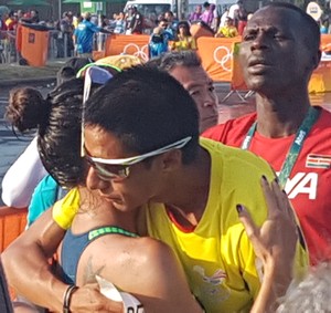 Erica Sena Andrés Chocho marcha atlética 20km Rio 2016 (Foto: GloboEsporte.com)
