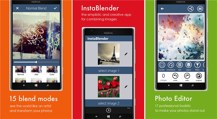 Instablender mistura duas fotos do usuário e adiciona efeitos à imagem final (Foto: Divulgação/Windows Phone Store)