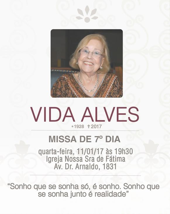 Missa de sétimo dia de Vida Alves (Foto: Reprodução/Divulgação)