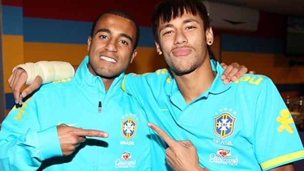 Lucas e Neymar, Seleção Brasileira (Foto: Rafael Ribeiro / CBF)