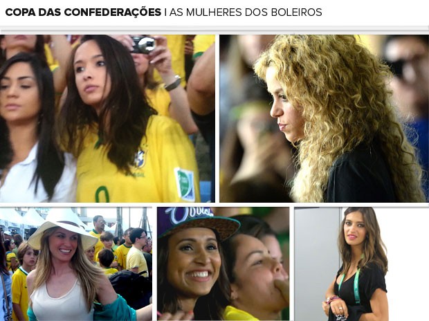 MOSAICO - namoradas jogadores maracanã copa das confederações (Foto: Editoria de arte)