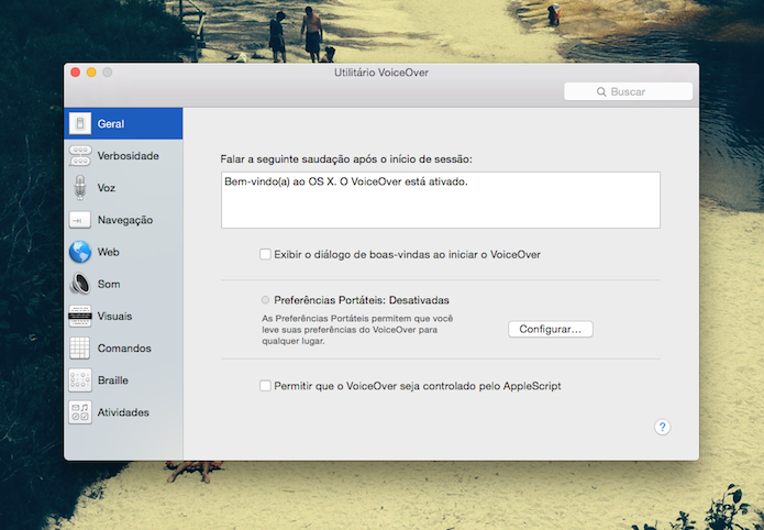 Utilitário Voice Over do Mac OS X (Foto: Reprodução/Marvin Costa)