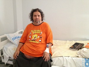 Ezequiel Oliveira Almeida internado do Hospital de Base em Porto Velho pela quarta vez (Foto: Ivanete Damasceno/G1)