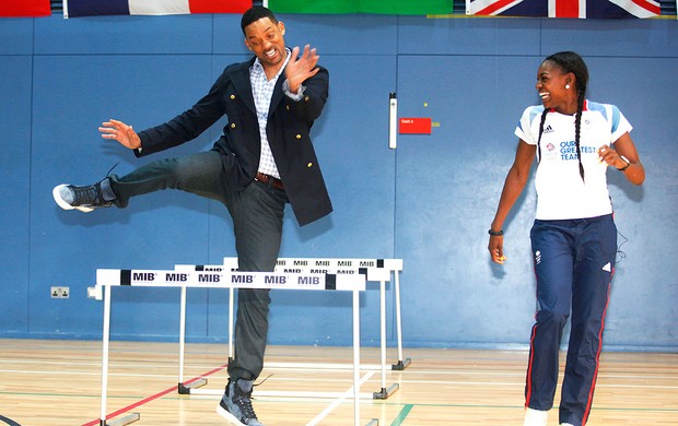 ator Will Smith visita os atletas britânicos para Londres  (Foto: AP)