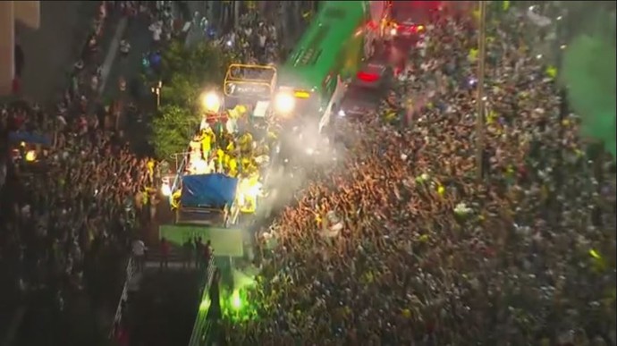 Palmeiras campeão festa comemoração trio elétrico  (Foto: Reprodução)