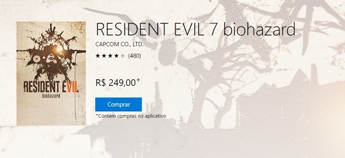 Compra de Resident Evil 7 permite download imediato do game (Foto: Reprodução/Felipe Demartini)