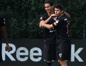 Ganso e Osvaldo no treino do São Paulo (Foto: Luiz Pires/VIPCOMM)