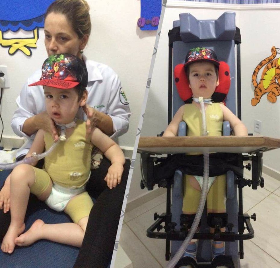 Atualmente, Davi é acompanhado por fonoaudióloga e fisioterapeuta em Ribeirão Preto (Foto: Luana Martins / Arquivo Pessoal)