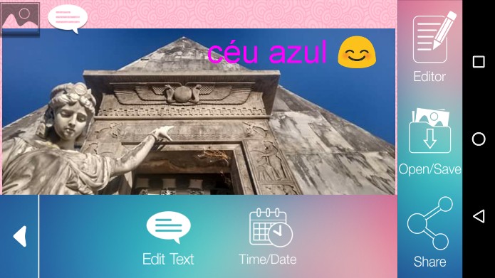 Escrever em Fotos, app grátis para Android (Foto: Reprodução/Raquel Freire)