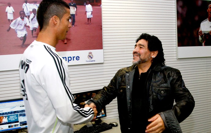 cristiano ronaldo e maradona no real madrid (Foto: Getty Images)