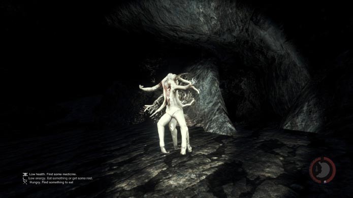 Cavernas são perigosas em The Forest (Foto: Reprodução/Tais Carvalho)