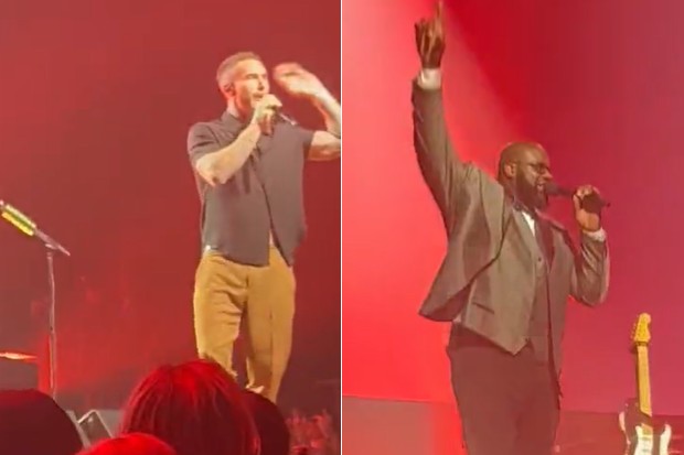 Maroon 5 and Shaquille O'neal (Foto: Reprodução/ Twitter) Maroon 5 and Shaquille O'neal (Foto: Reprodução/ Twitter)