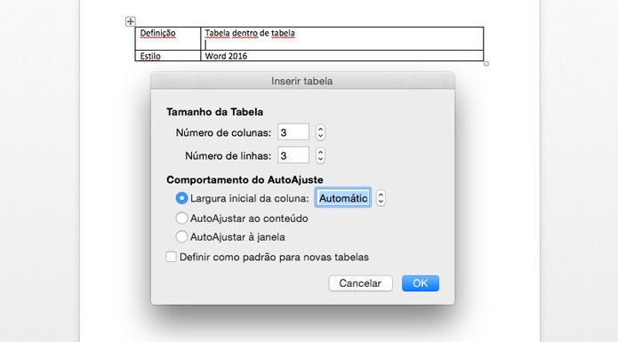 Defina os valores da nova tabela (Foto: Reprodução/André Sugai)
