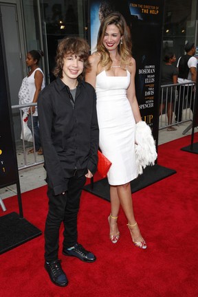 Luciana Gimenez e o filho Lucas Jagger em première de filme em Nova York, nos Estados Unidos (Foto: Jemal Countess/ Getty Images/ AFP)