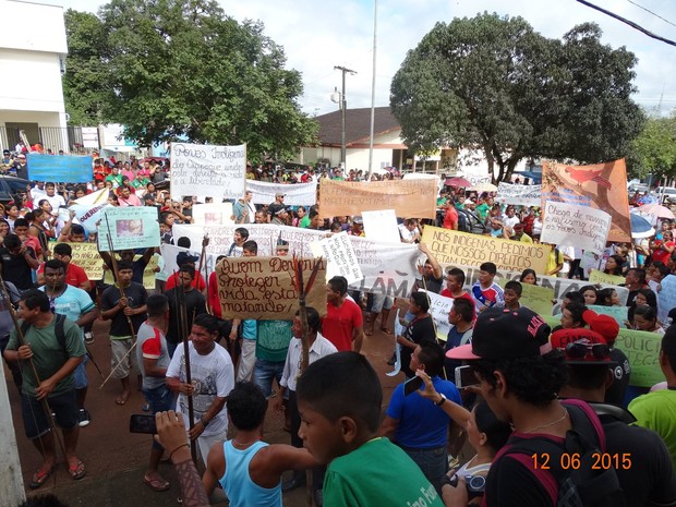 Manifestação foi contra assassinato de índios em Oiapoque, no Amapá (Foto: Adolfo Silva/Arquivo Pessoal)