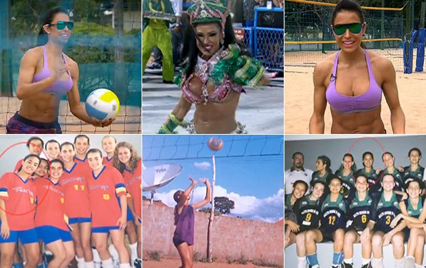Rainha da Bateria Gracyanne Barbosa jogava vôlei na adolescência (Foto: Reprodução SporTV)