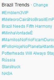 Trending Topics no Brasil às 17h01  (Foto: Reprodução)