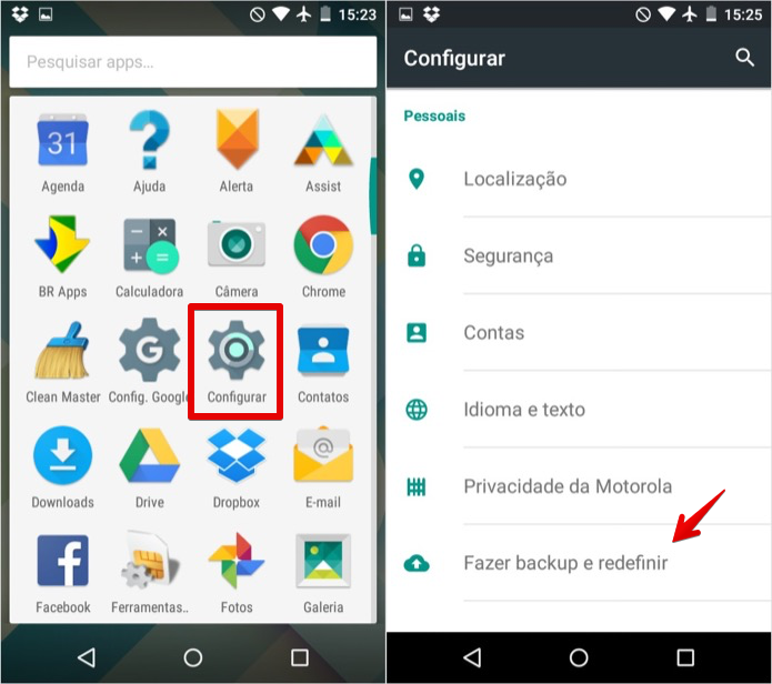 Acesse as configurações do Android (Foto: Reprodução/Helito Bijora)