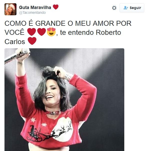 Internautas comentam show de Roberto Carlos (Foto: Reprodução/Twitter)