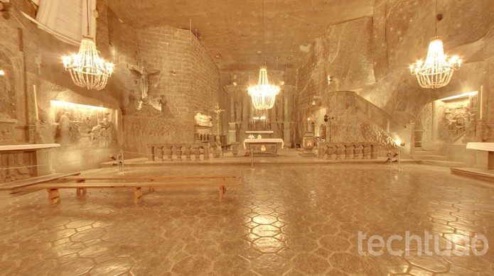 Minas de sal Wieliczka com lustre de cristal no Google Street View (Foto: Reprodução/Barbara Mannara) Minas de sal Wieliczka com lustre de cristal no Google Street View (Foto: Reprodução/Barbara Mannara)