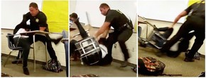 Sequência mostra video em que polical agride aluna em escola na Carolina do Sul (Foto: AP)