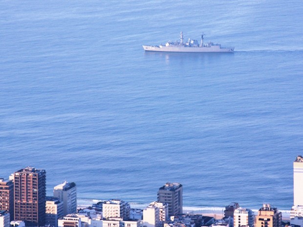 De acordo com a Marinha, a maioria das 26 embarcações utilizadas na segurança tem médio porte, mas a corporação conta com uma corveta e uma fragata (Foto: Marcos Estrella/TV Globo)