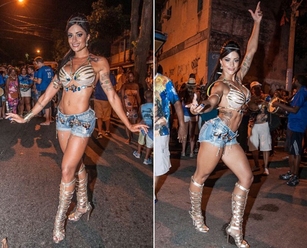 Aline Riscado mostrou que tem samba no pé (Foto: Dan Alves)