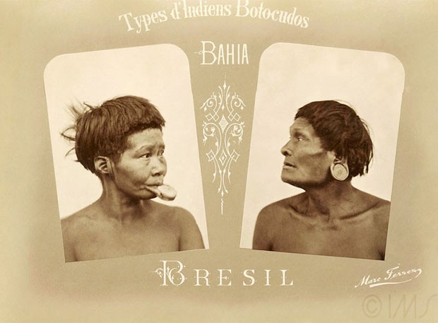 NÃO REUTILIZAR ESTA IMAGEM Types d’Indiens Botocudos, c.1875 Bahia (Foto: Marc Ferrez/Acervo Instituto Moreira Salles )