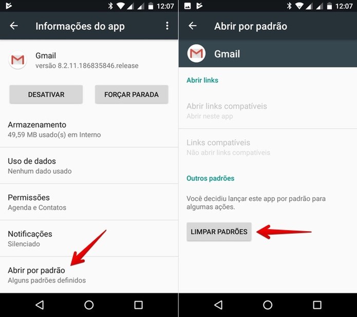 Redefinindo padrão de um app específico (Foto: Reprodução/Helito Bijora) Redefinindo padrão de um app específico (Foto: Reprodução/Helito Bijora)
