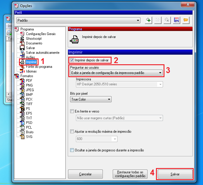 Ajustando o PDF Creator para imprimir depois de salvar (Foto: Reprodução/Edivaldo Brito)