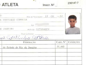 Philippe coutinho Ficha Futsal (Foto: Divulgação / CBFS)