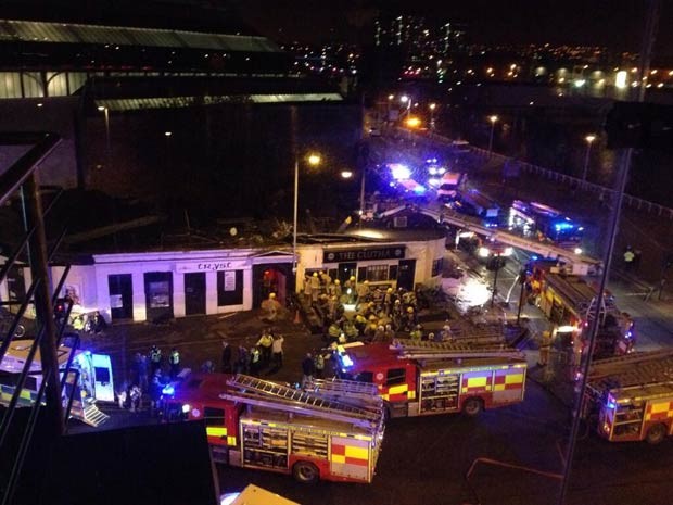 Usuária do Twitter divulgou fotos do local do acidente de helicóptero em Glasgow (Foto: Reprodução/Twitter/@Janney_h)