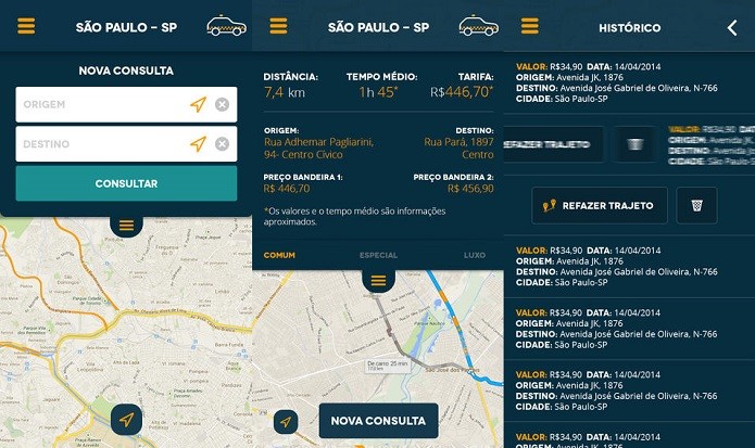 Saiba antes quanto custará uma corrida com o Taxi Help (Foto: Divulgação/AppStore)
