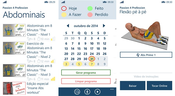 ABS Workout ajuda usuário a manter atividades físicas voltadas para o abdômen (Foto: Divulgação/Windows Phone Store)
