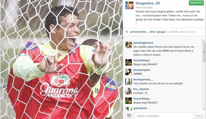 [COPA 2014]Fora do jogo decisivo, Thiago Silva envia recado: 