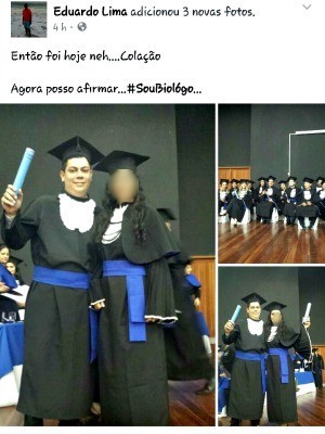 Eduardo Lima chegou a postar sobre a colação de grau no Facebook (Foto: Reprodução/Facebook)