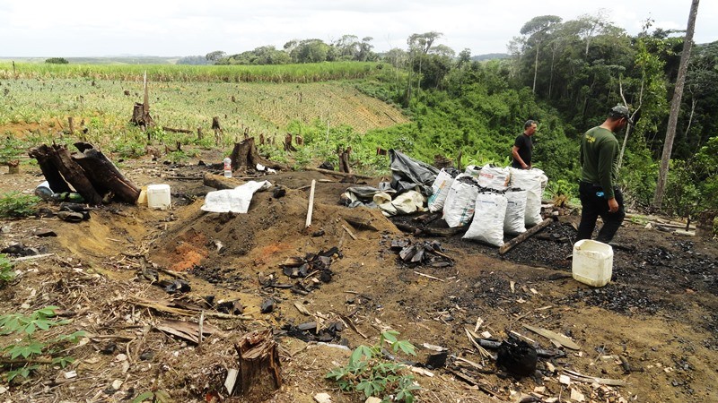 Área desmatada em Xexéu, Zona da Mata de Pernambuco (Foto: Divulgação/ CPRH)