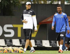 Claudinei Oliveira Cicinho treino Santos (Foto: Ricardo Saibun / Santos FC)