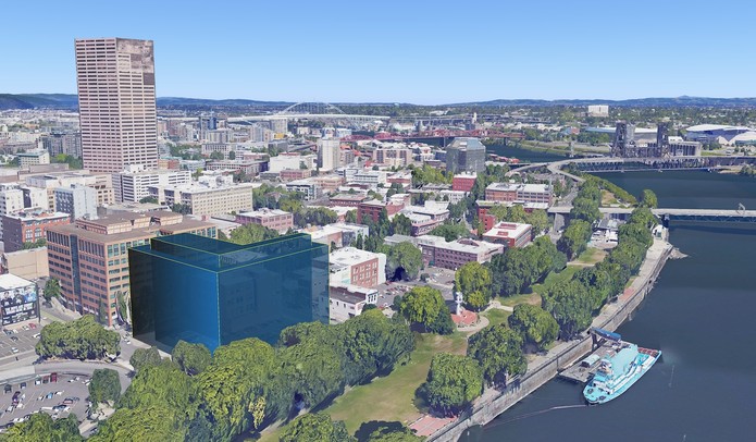 Com a versão Pro do Google Earth possível medir a altura dos prédio em 3D (Foto: Reprodução/ Google)
