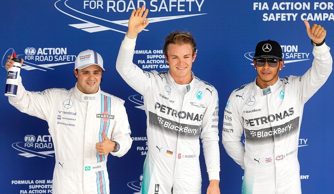 Massa Nico Rosberg e Hamilton GP do Brasil F1 (Foto: Reuters)