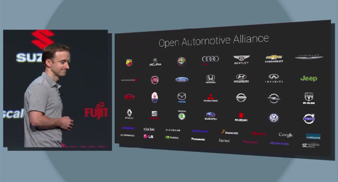 Android Auto foi apresentado durante o Google I/O em consórcio com 41 empresas (Foto: Reprodução/Google)