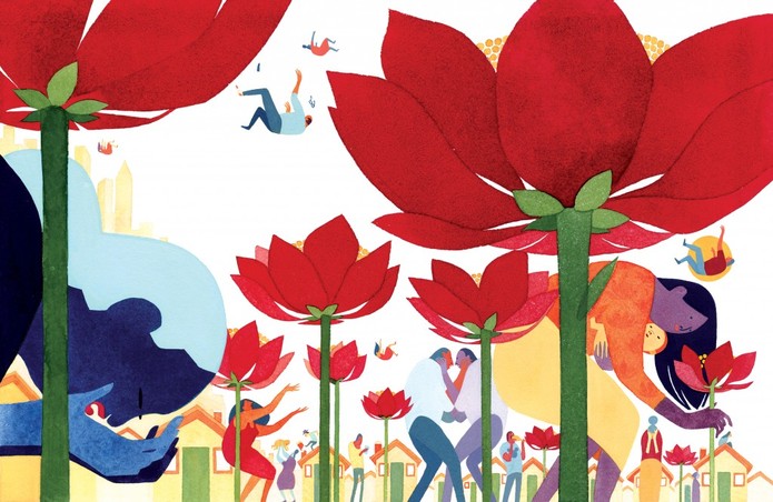 Ilustração da capa de 'How to be Happy' (Foto: Reprodução/Eleanor Davis) Ilustração da capa de 'How to be Happy' (Foto: Reprodução/Eleanor Davis)