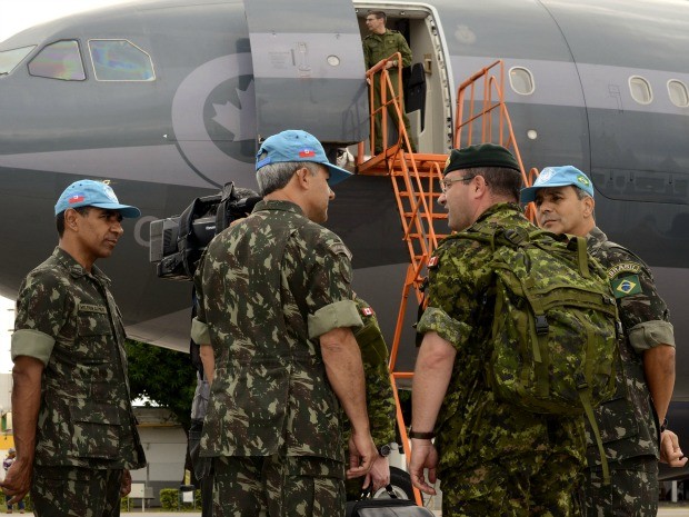 Pelotão canadense passará por preparação junto a militares brasileiros antes de embarcar para o Haiti (Foto: 18º Contingente Brasileiro (BRABAT 18))